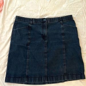 LL Bean Jean Denim Classic Fit Skirt, Size 18W